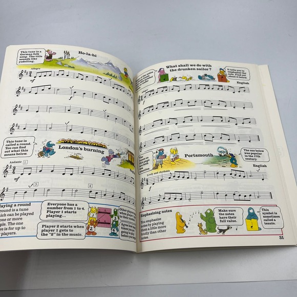 The Usborne Book Of Recorder Tunes Sheet Music Paperback Book Philip Hawthorn - Picture 11 of 12